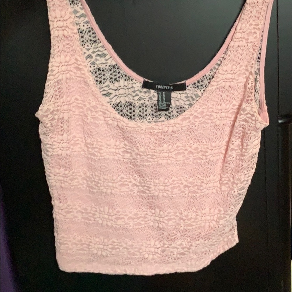 Light pink laced crop top